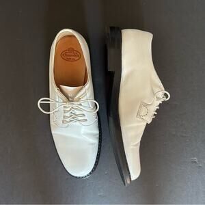 Church’s “Shannon 2 WR” Women’s Lace-Up Derby Shoes, White w/ Black Soles, Size6